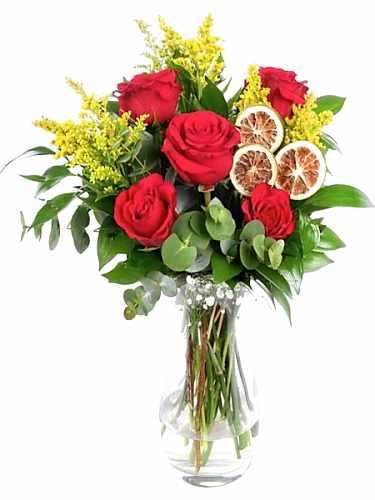Vazoda Butik 5 Kırmızı Gül