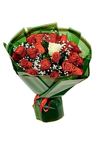 20 Kırmızı 1 Beyaz Gül Buket