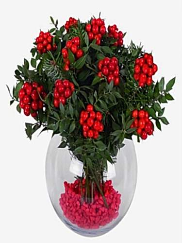 Fanusta Yılbaşı Çiçekleri